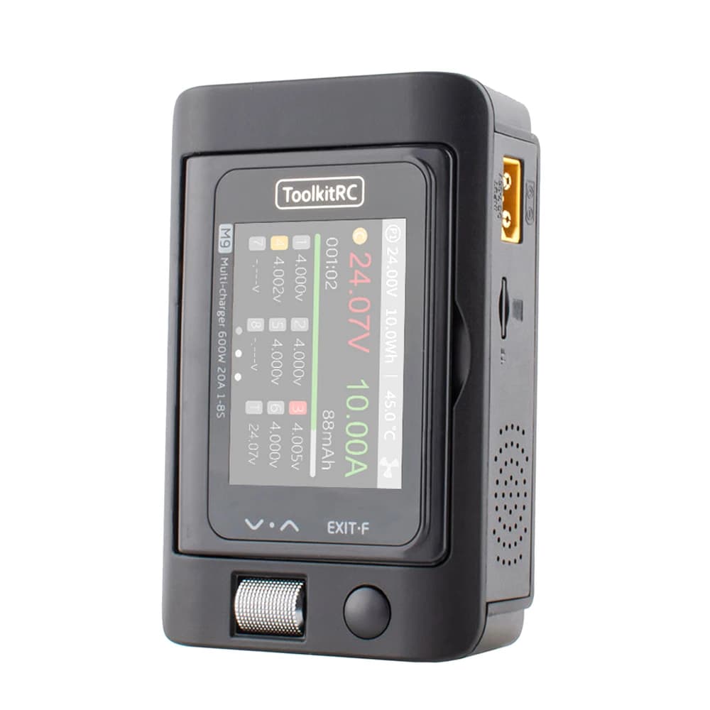 ToolkitRC M9 600W 20A USB Fast Charing DC Smart Charger Adjustable Screen Angle with Audio Function For 1-8S Lipo LiFe Battery 2