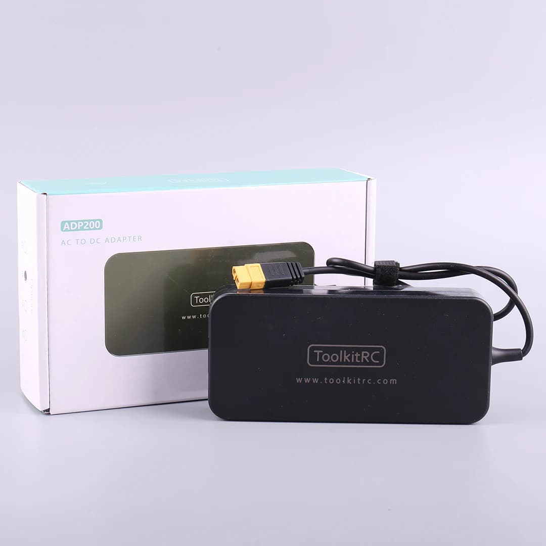 ToolkitRC ADP200 200W Power Supply Charger Adapter 19.5V 10.3A XT60 Interface Compatible with ISDT Q6 T6 T8 M6 M9 4