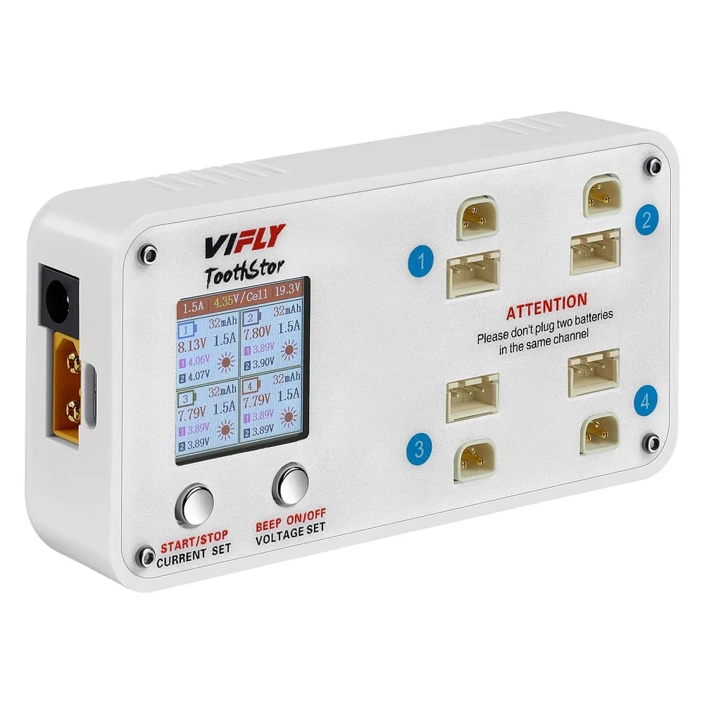 VIFLY ToothStor - 4 Port 2S Balance Charger with Storage Mode for FPV Drone 2