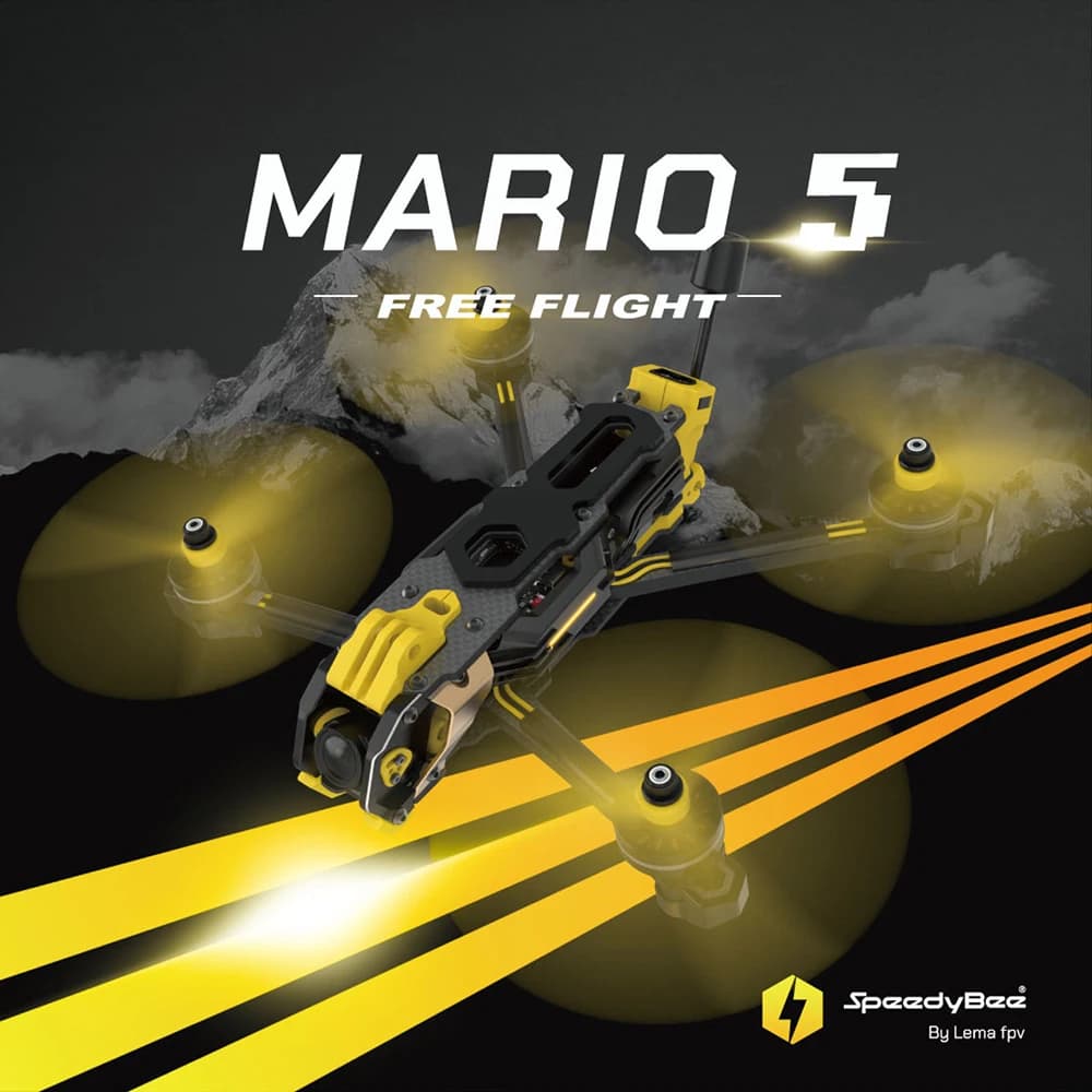 SpeedyBee Mario 5 Mario5 Frame O4 DC/ XH 227mm/XH 226mm 3K Carbon Fiber FPV Frame Kit 2
