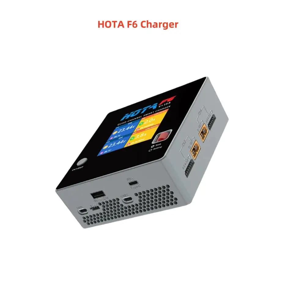 HOTA F6 4x250W 15A 4 Channel Smart Balance Charger with Type-C for Lipo LiIon NiMH Battery FPV Racing Drone RC Quadcopter Model 6