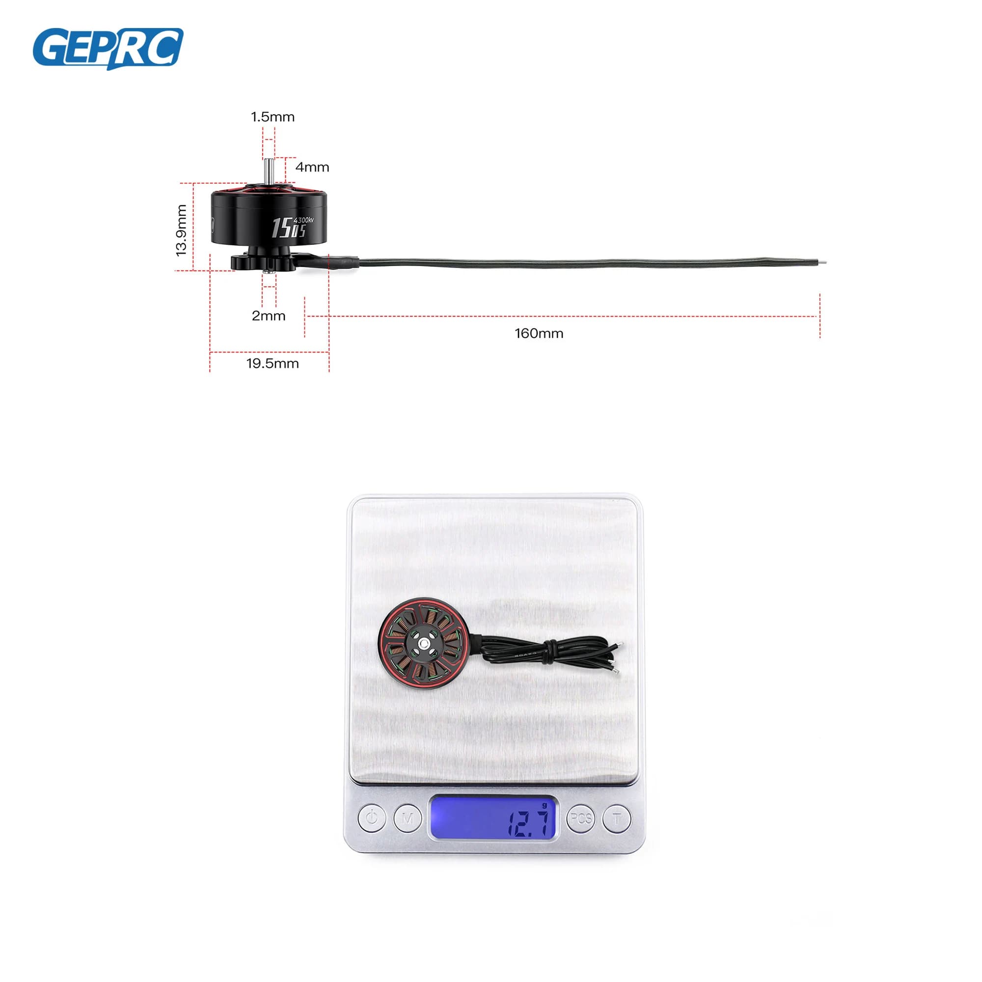 GEPRC SPEEDX2 1505 4300KV Motor 20A-30A Brushless 16.8V Motor Black with 2.5 - 3.5 Inch RC FPV Racing Drone Multicopter 5