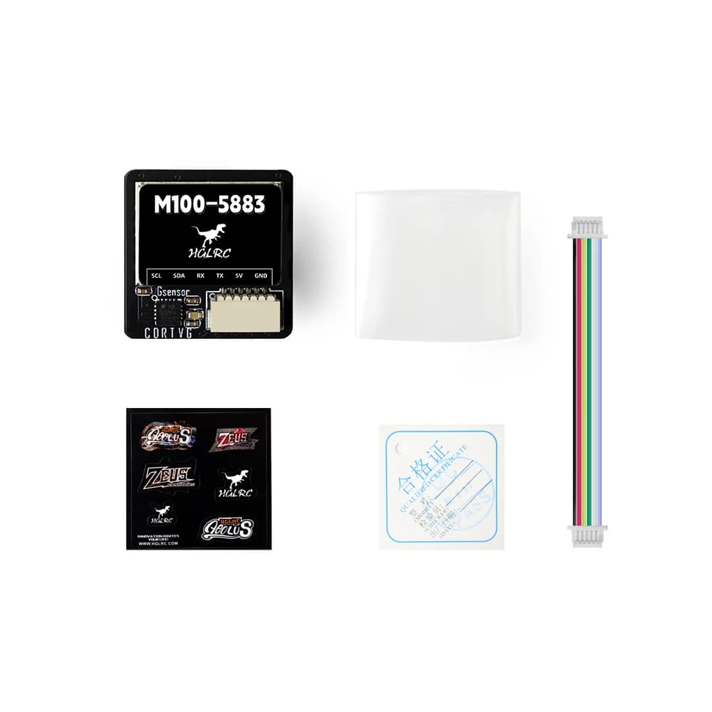 HGLRC M100-5883 M10 GPS Module with Compass Ceramic Antenna on-board LED Indicators 21x21mm for RC Airplane FPV Long Range 5