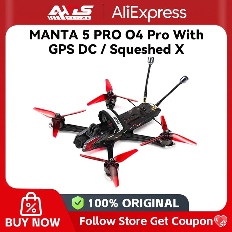 Axisflying Manta 5 Pro 5inch 5'' FPV Drone 6S O4 PRO VTX GPS DC Frame for Cinematic freestyle FPV Kits