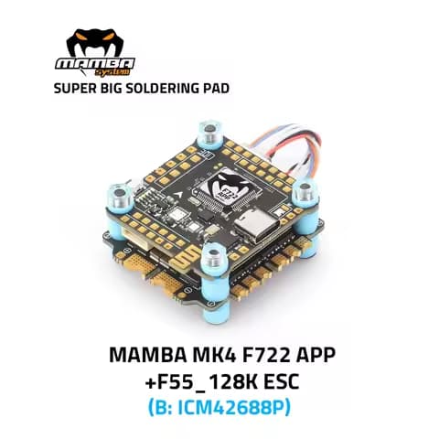 Diatone MAMBA F722 APP MK4 WIFI/DJI Flight Controller Stack F7 45A/55A/65A 128K BLHeli32 ESC 6S 4in1 Dshot1200 Brushless ESC