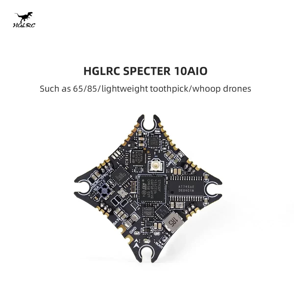HGLRC SPECTER 10A 1-2S AIO - F411 Flight Controller BLHELIS 10A 5.8G 400mW VTX SPI ELRS 2.4G RX