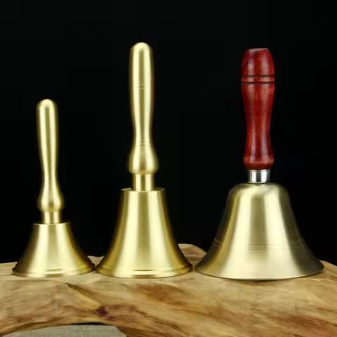 Brass Rattle Caliber 6~9 CM Hand Bell Furniture for Display Meditation Montessori Musical Instrument Music Toys Child Diatonic
