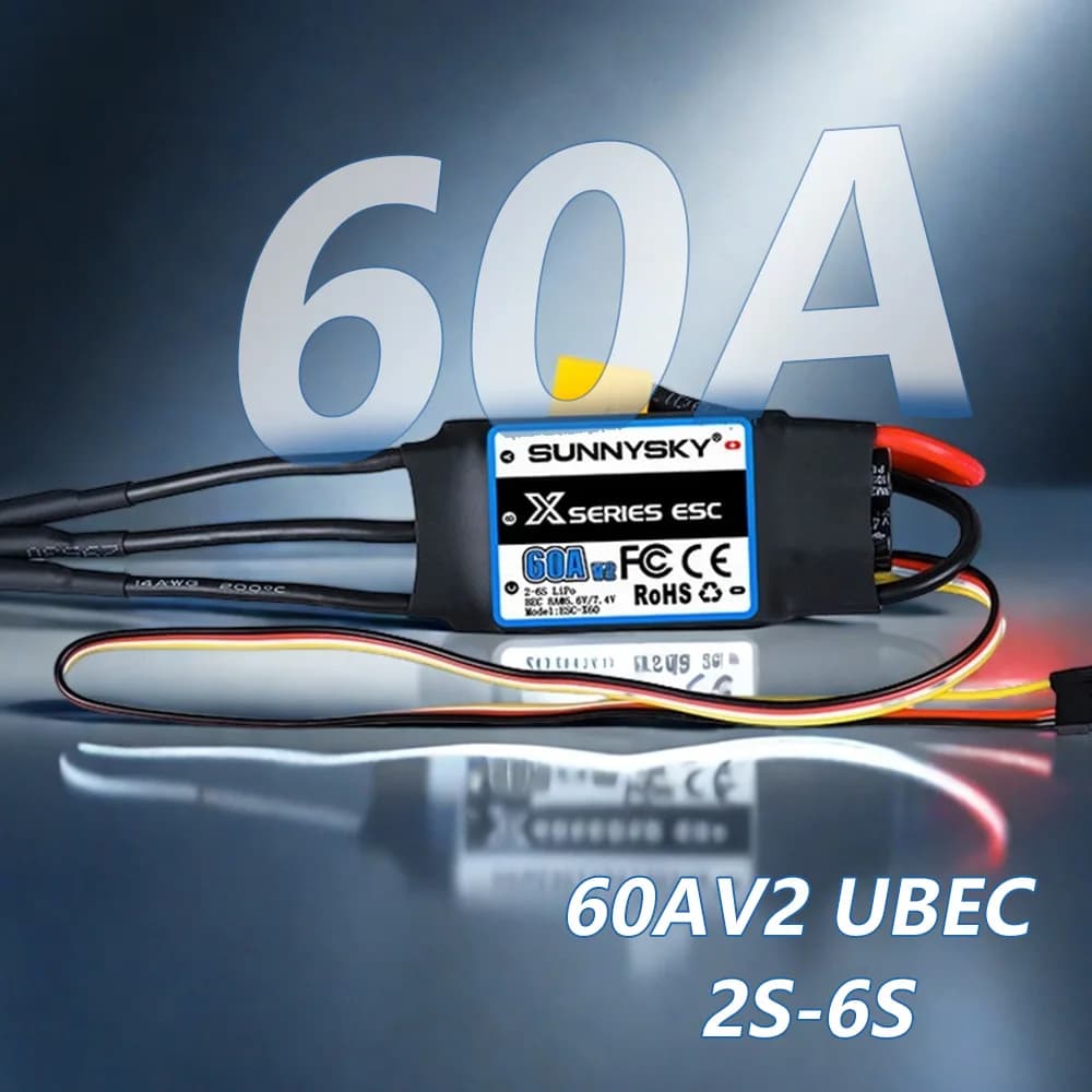 SUNNYSKY X Series ESC 60A 2-6S Brushless Speed controler With Ubec For RC Airplane 3D KT Aircraft Fixed Wing Culvert