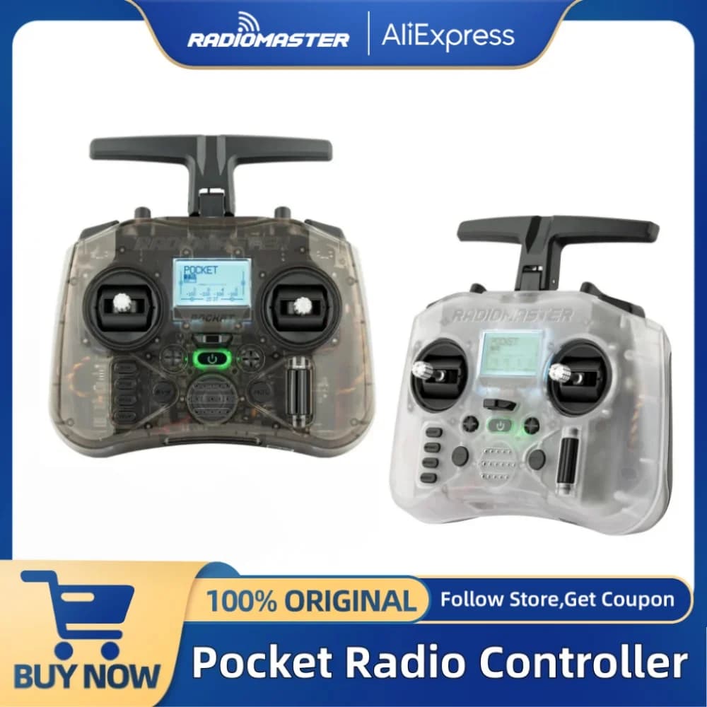 Radiomaster Pocket Hall Gimbal Transmitter M2 Remote Control ELRS CC2500 Lightweight Built In LED Light Foldable Antenna