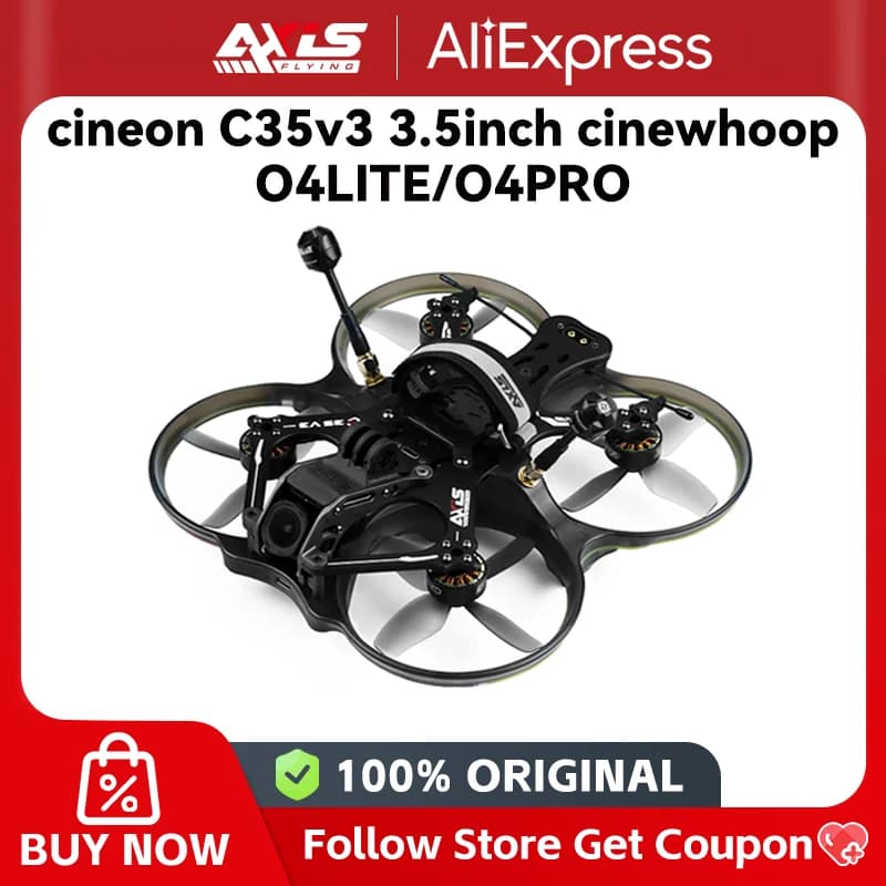 Axisflying cineon C35v3 3.5inch cinewhoop cinematic drone with GPS 6S BNF O4LITE O4PRO F745 AIO V4.6.0 AM32 V2.16 ICM-42688-P