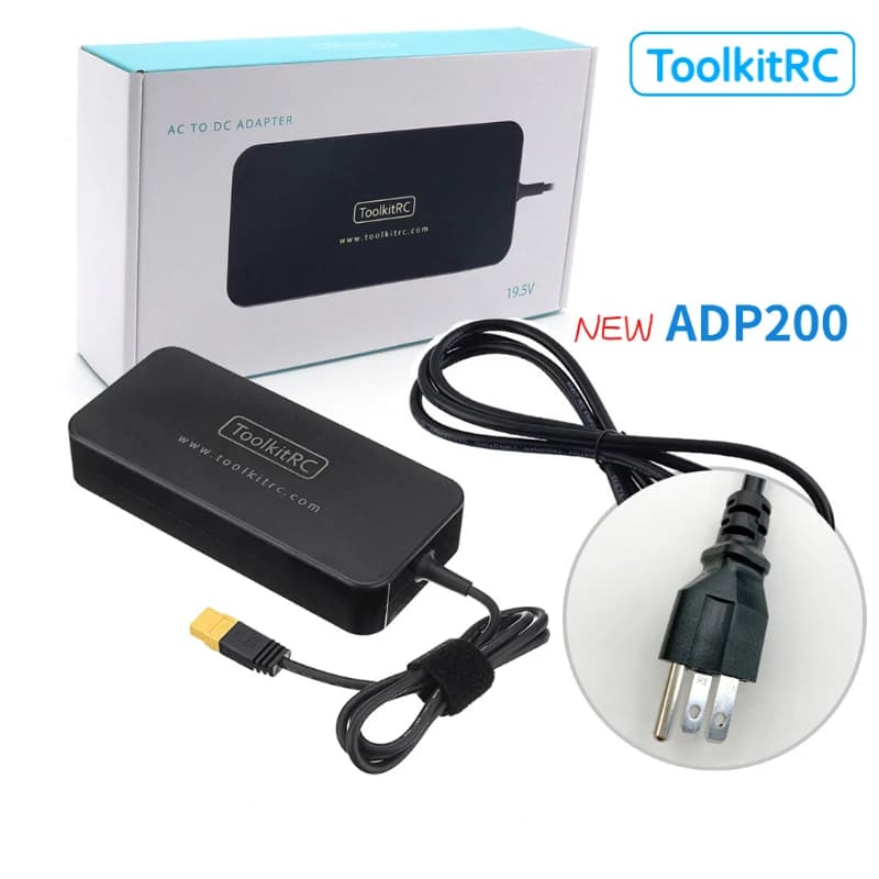 ToolkitRC ADP200 Power Supply Unit Adapter XT60 Output Rc FPV Car Lipo LiHV NiMh Battery Balance Charger For M6D M8P M8D