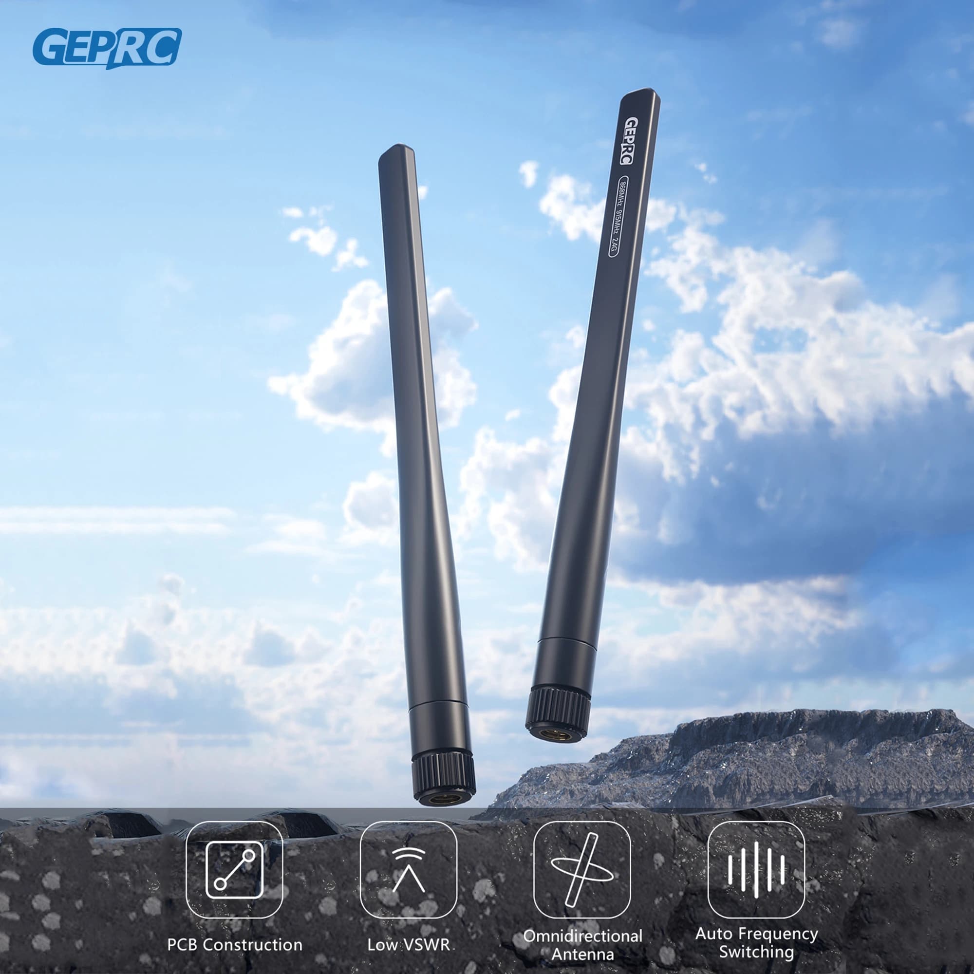 GEPRC 868MHz 915MHz 2.4G Tri-Band Stick Antenna Long Range FPV RC Quadcopter Freestyle Drone Parts