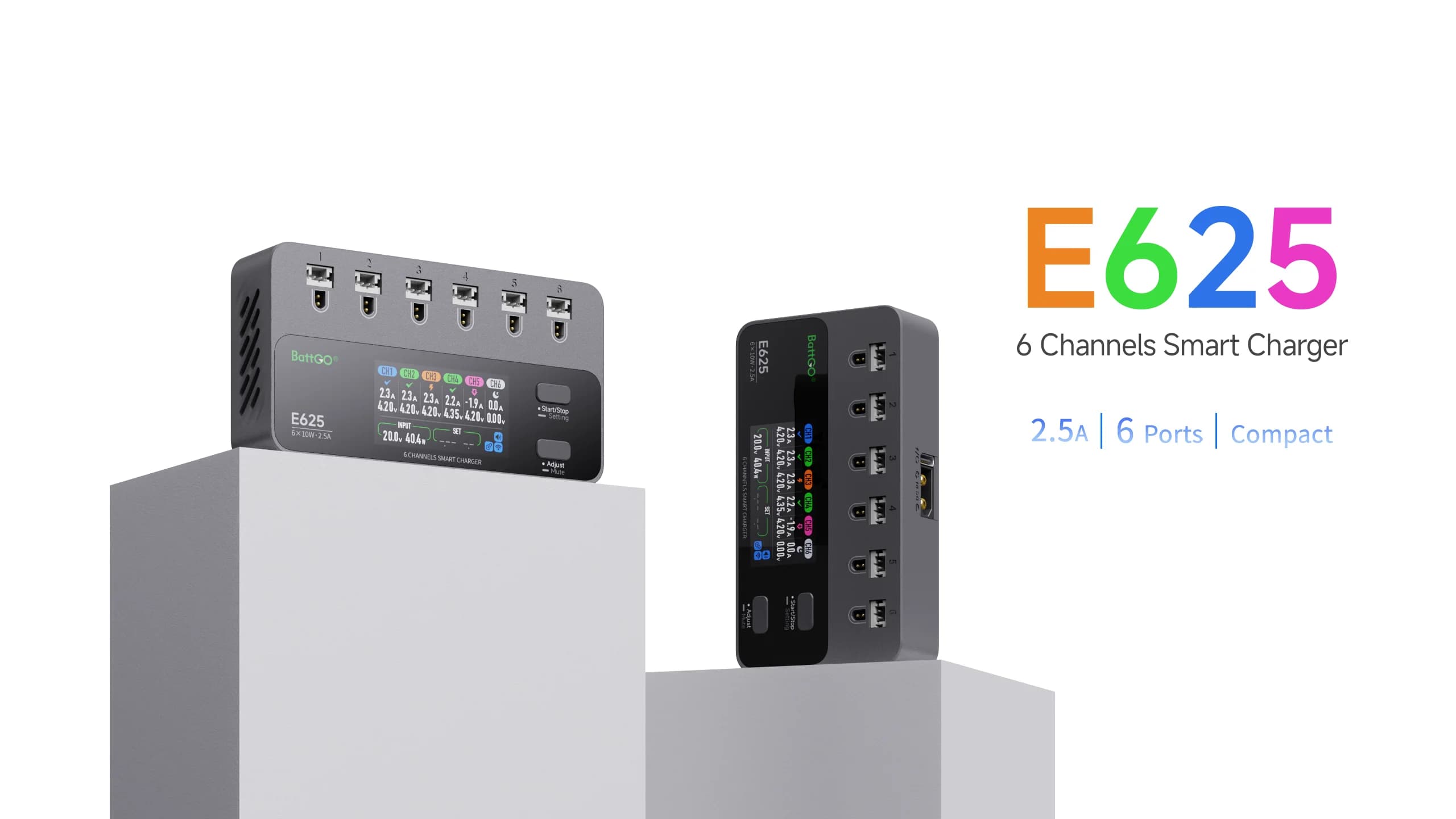 ISDT E625 6 Channels Lipo Battery Charger Discharger DC USB C Smart Charger for RC Batteries Balance Charger for LiPo/LiHV